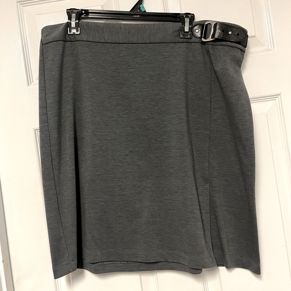 Gray Stretch Mini Skirt